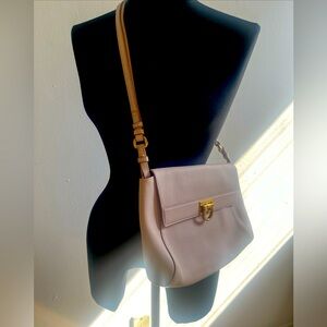 Salvatore Ferragamo pebbled Crossbody bag in a Pale Blush! Medium size.